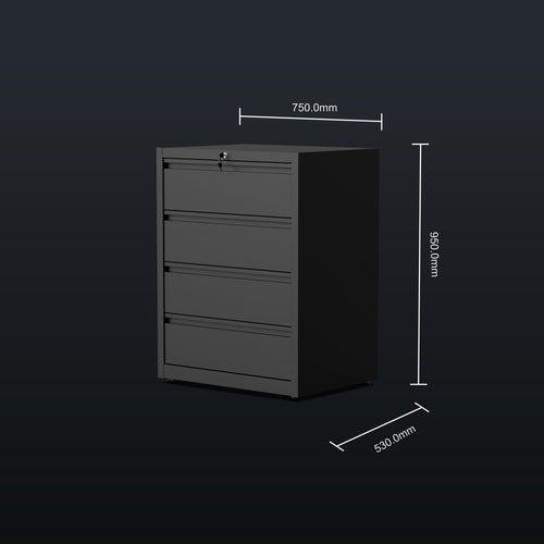 IVON Black Series Lådhurts med 4 lådor i svart kulör med matt finish.