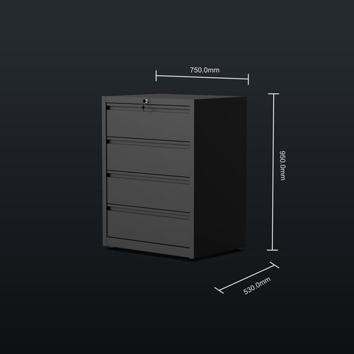 IVON Black Series Lådhurts med 4 lådor i svart kulör med matt finish.