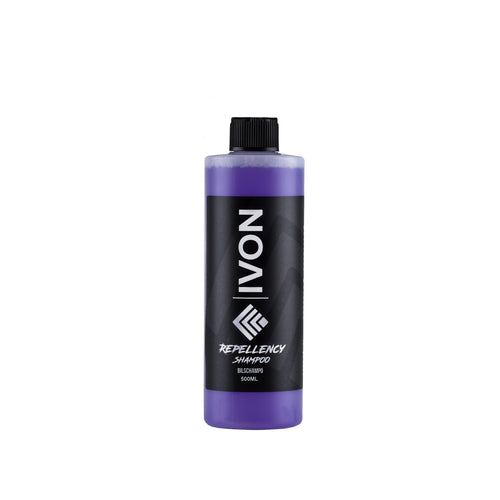 IVON Repellency Shampoo 500ml mot vit bakgrund, som visar den eleganta flaskan och tydlig etikett.