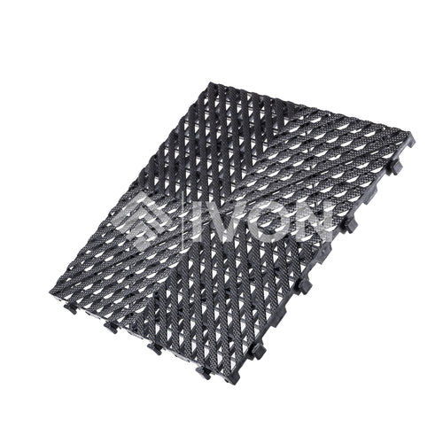 Varuprov Garagegolv SuperGrip 40x40 cm Svart – visar den svarta ytan med tydlig greppstruktur.