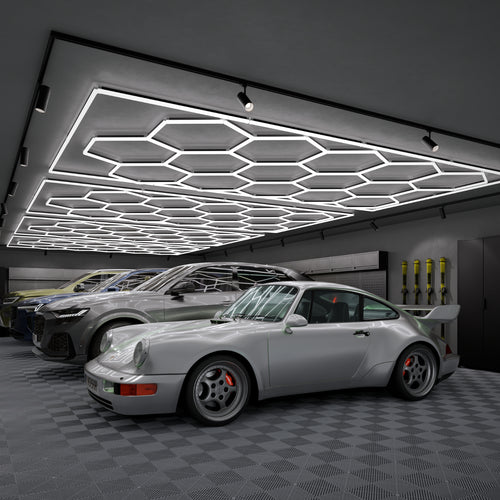 4-PACK: IVON Hexagon Garagebelysning LED-Armatur 241x478cm