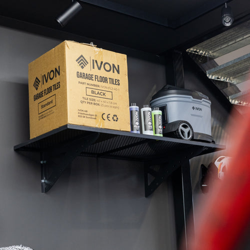 IVON Wall shelf with max 100 kg weight in black colour mounted on wall