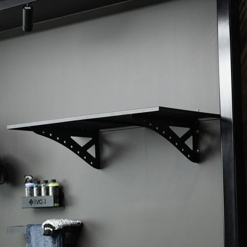 IVON Wall shelf with max 100 kg weight in black colour mounted on wall