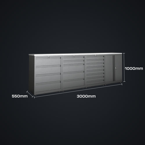 IVON Werkbank Black Series Klein (300 cm)