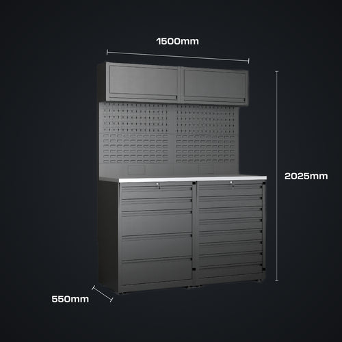 IVON Garageinredning Black Series Slim (150 cm)