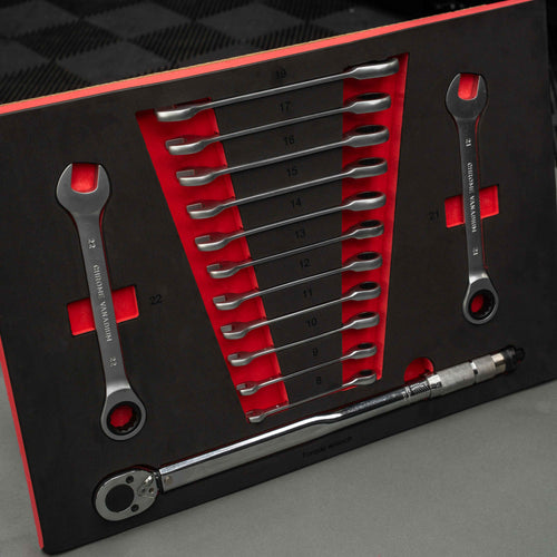 IVON Tool set Combination wrenches with locking function