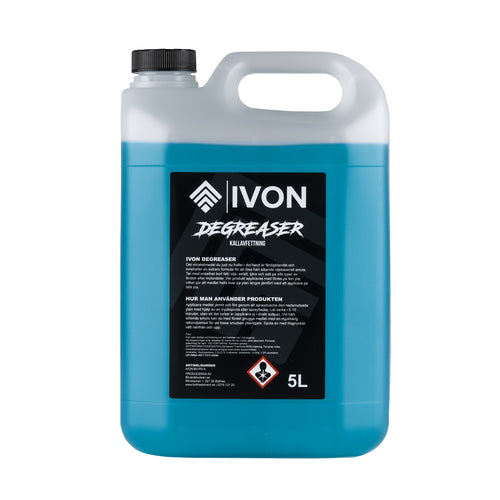 IVON DEGREASER Kallavfettning 5L – ett färdigblandat mirakelmedel som tar bort oljebaserad smuts, asfaltsfläckar, tjära och vägsalt.