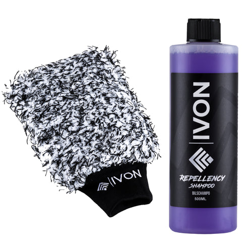 Översiktsbild av IVON Exteriörpaket - Budget, ett kostnadseffektivt rekondpaket för bilrengöring.